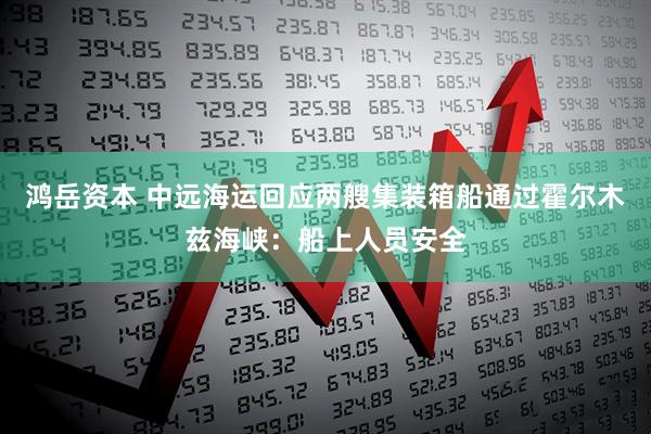 鸿岳资本 中远海运回应两艘集装箱船通过霍尔木兹海峡：船上人员安全